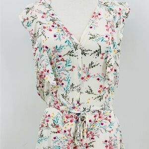 Lily Rose Floral Print Shorts Jumpsuit Romper, S